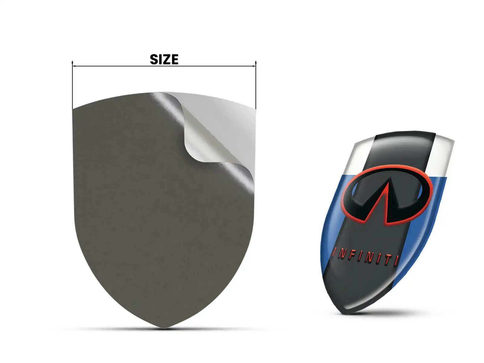 Infiniti Etiqueta En Relieve Diseño Personalizado Pegatinas Cúpula